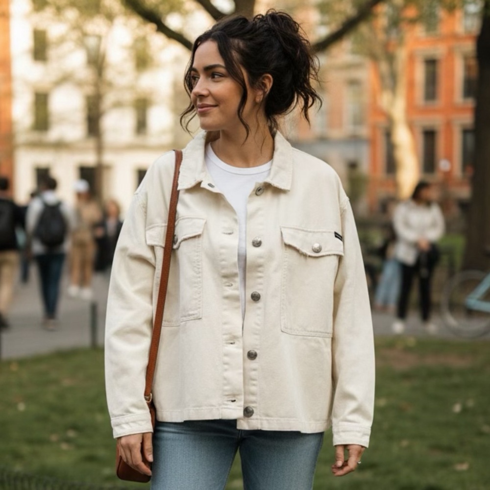 Calvin Klein Cream Jacket - Picture 1 of 7